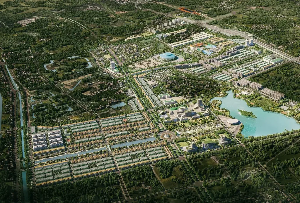 Thiết kế Biệt thự và Liền kề tại Sun Bắc Ninh: Sang trọng, Hiện đại và Gần gũi Thiên nhiên 2 Phối cảnh tổng thể dự án Sun Bắc Ninh